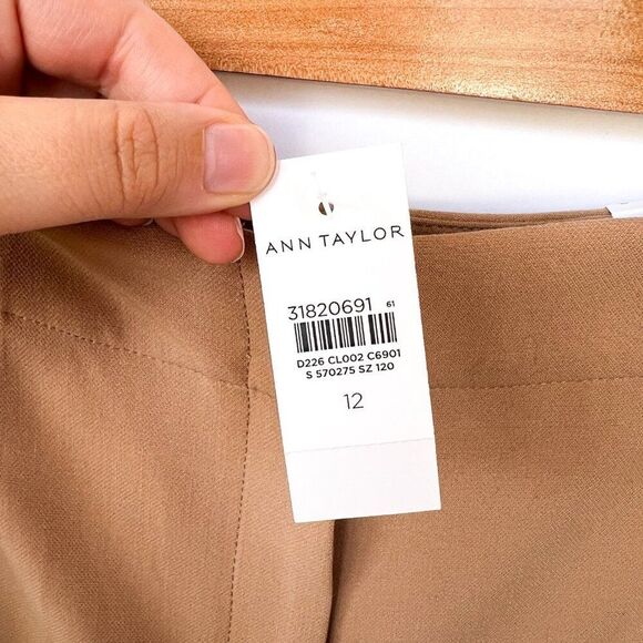 NWT Ann Taylor Brown Khaki Lana Slim Pant Ankle Length Size 12 - Picture 6 of 11